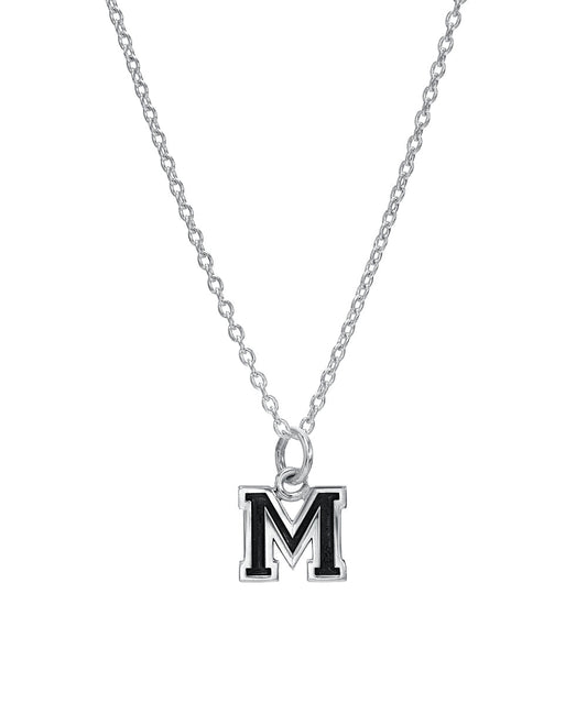 Sterling Silver Varsity Letter Personalized Initial Charm Necklace Pendant Necklace