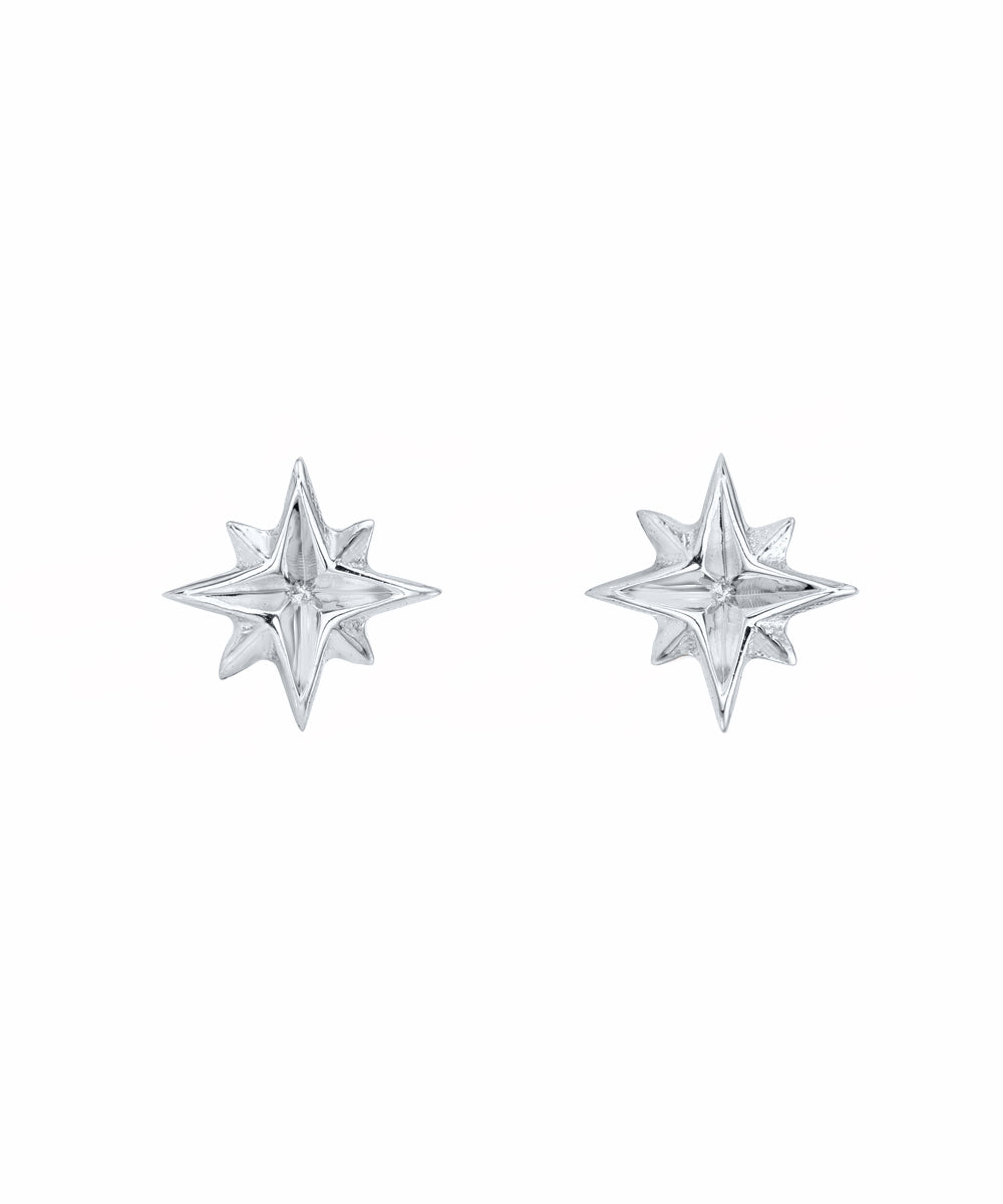 14 Karat Gold North Star Stud Earrings