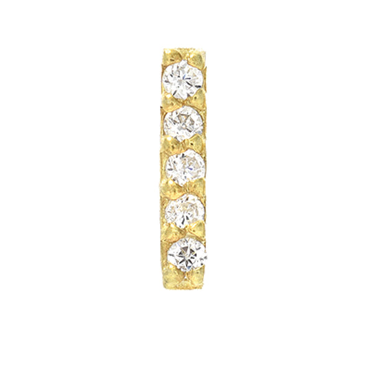 14KT Yellow Gold 0.02 ct Diamond Pave Bar Single Stud