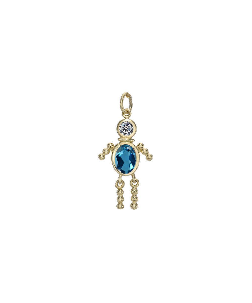 14 Karat Gold Boy Birthstone Baby Charm Only