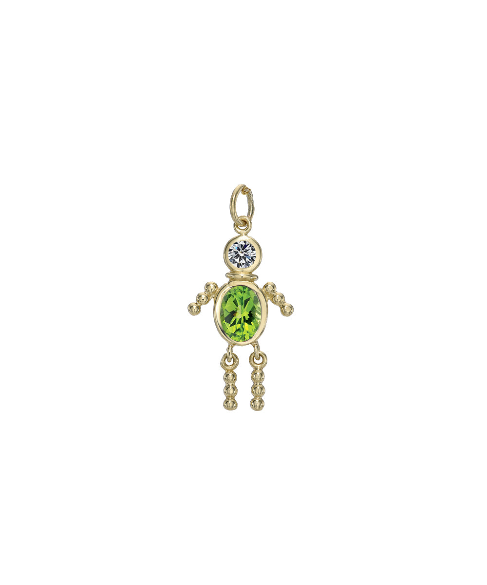 14 Karat Gold Boy Birthstone Baby Charm Only