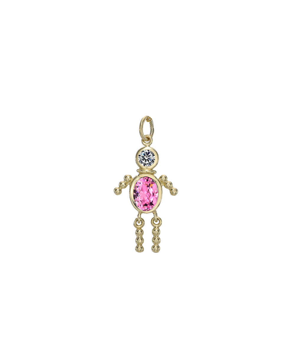 14 Karat Gold Boy Birthstone Baby Charm Only