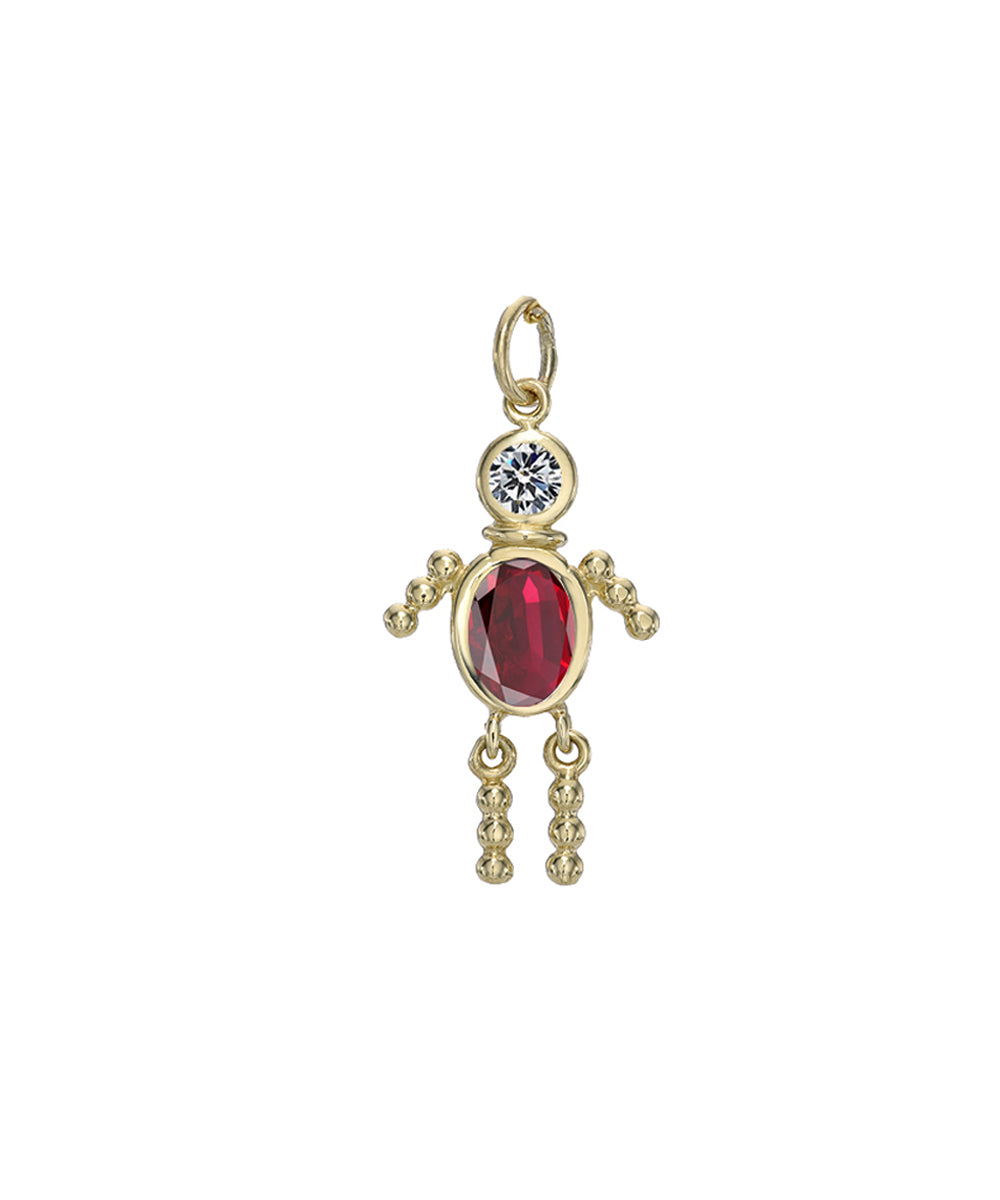 14 Karat Gold Boy Birthstone Baby Charm Only