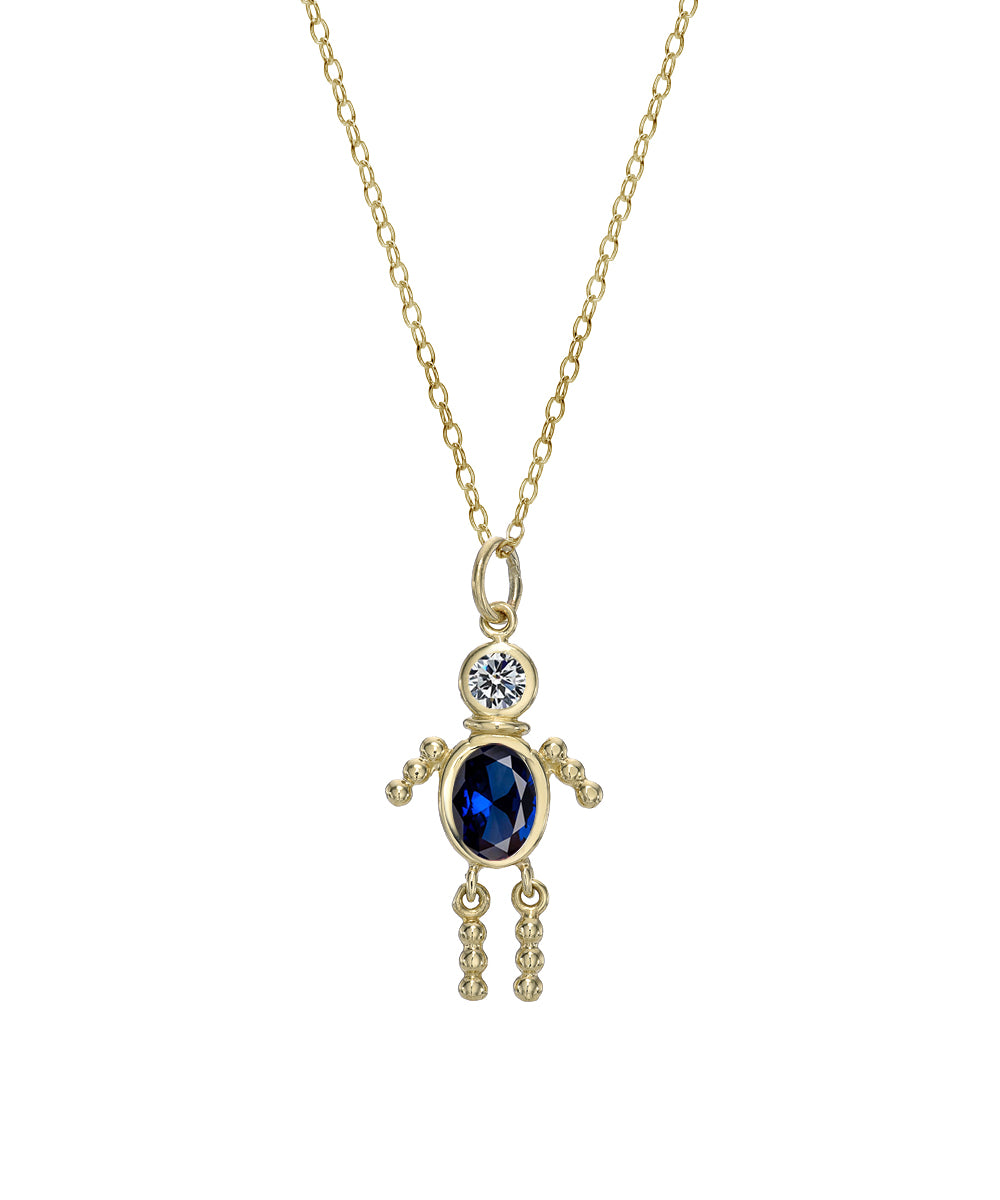 14 Karat Gold Boy Birthstone Baby Charm Only