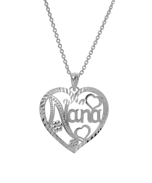 Heart Shaped Mother's Day Grandma Nana Pendant Necklace