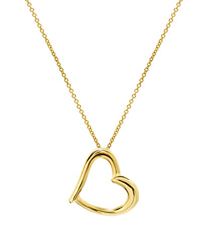 14 Karat Yellow Gold Sweet 16 Heart Pendant Necklace, 18
