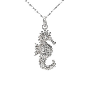 Sterling Silver Seahorse Pendant Necklace, 18"