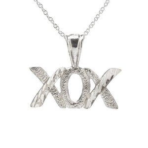 Sterling Silver XO Pendant Necklace, 18"
