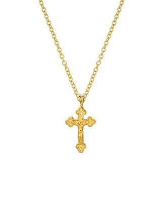 14 Karat Yellow Gold Crucifix Cross Pendant Necklace, 18