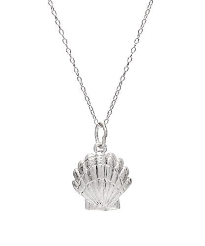 Sterling Silver Scallop Shell Pendant Necklace, 18