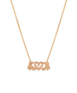 14 Karat Gold and Diamond XO Necklace, 18"