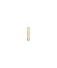 14 Karat Yellow Gold 8 mm Single Initial Diamond Stud Earrings