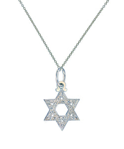 Sterling Silver Star of David Pendant Necklace, 18"