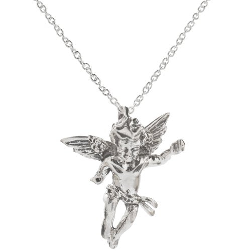 Sterling Silver Cupid Pendant Necklace