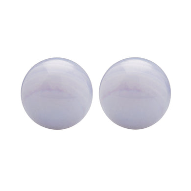 Sterling Silver Natural Agate Ball Stud Earrings