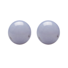 Sterling Silver Natural Agate Ball Stud Earrings