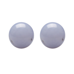 Sterling Silver Natural Agate Ball Stud Earrings