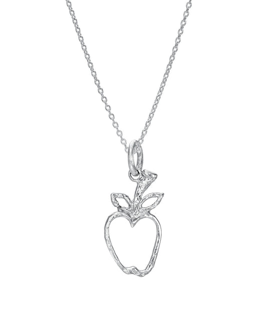 Sterling Silver Apple Pendant Necklace