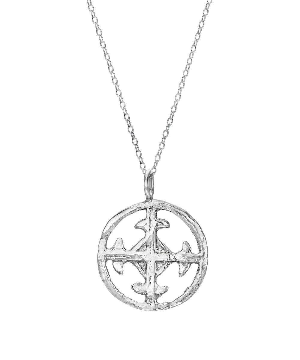 Sterling Silver Pirate Coin Pendant Necklace