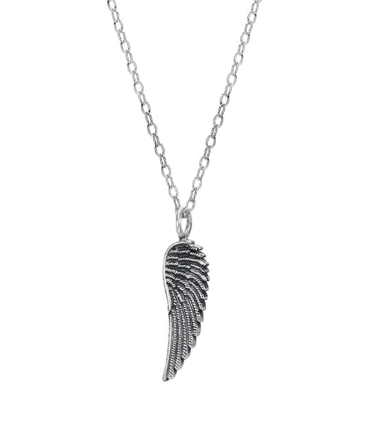 Sterling Silver Angel Wing Pendant Necklace