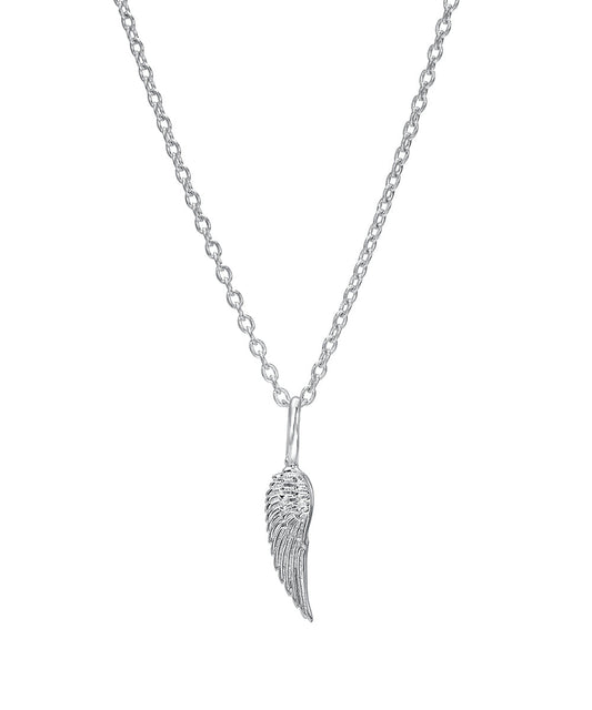 Sterling Silver Guardian Angel Wing Pendant Necklace