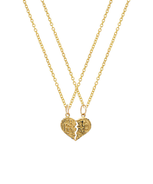 14KT Yellow Gold Best Friends Pendant Necklace, 18"