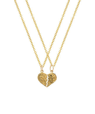 14KT Yellow Gold Best Friends Pendant Necklace, 18