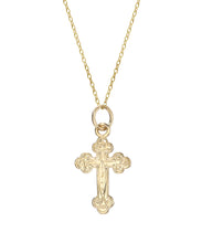 14 Karat Diamond Cross Fleury 0.01 CT, 18"