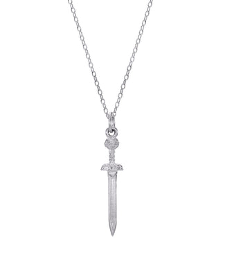 Sterling Silver Gladius Sword Pendant Necklace, 18