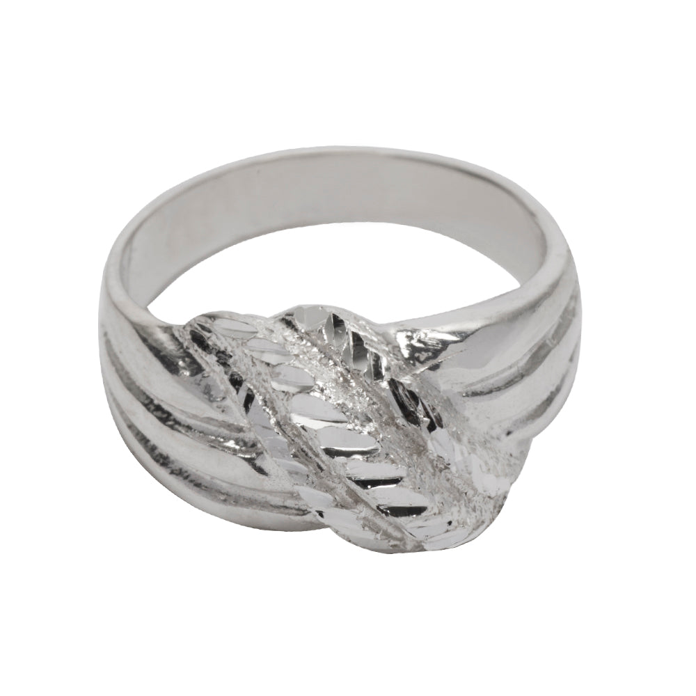 Sterling Silver Folded Wave Dome Ring