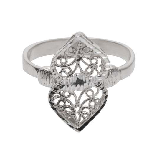 Sterling Silver Ace Filigree Ring