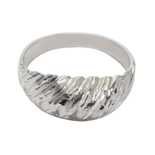 Sterling Silver Wave Dome Ring