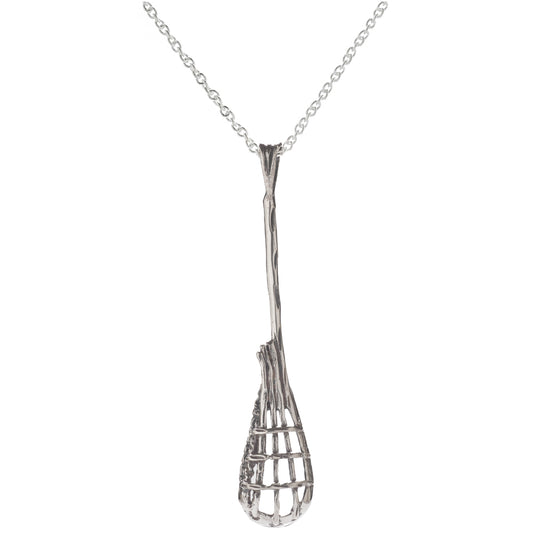 Sterling Silver Lacrosse Stick Pendant Necklace