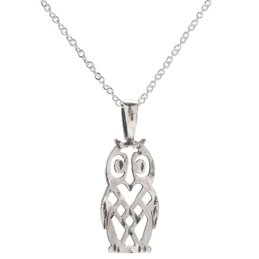 Sterling Silver Owl Pendant Necklace