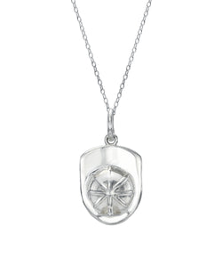 Sterling Silver Firefighter Helmet Pendant Necklace, 18"