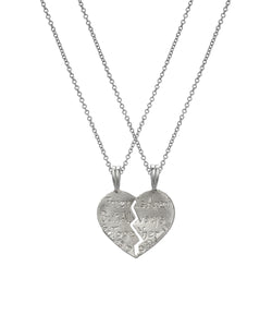 Sterling Silver Best Friend BFF Pendant Necklace, 18"