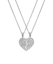 Sterling Silver Best Friend BFF Pendant Necklace, 18"