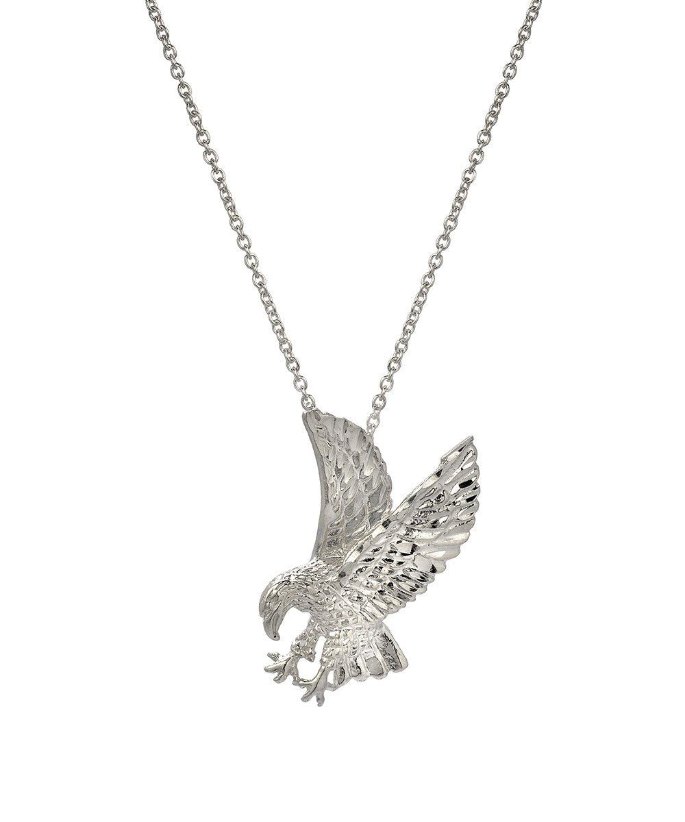 Sterling Silver Freedom Eagle Pendant Necklace