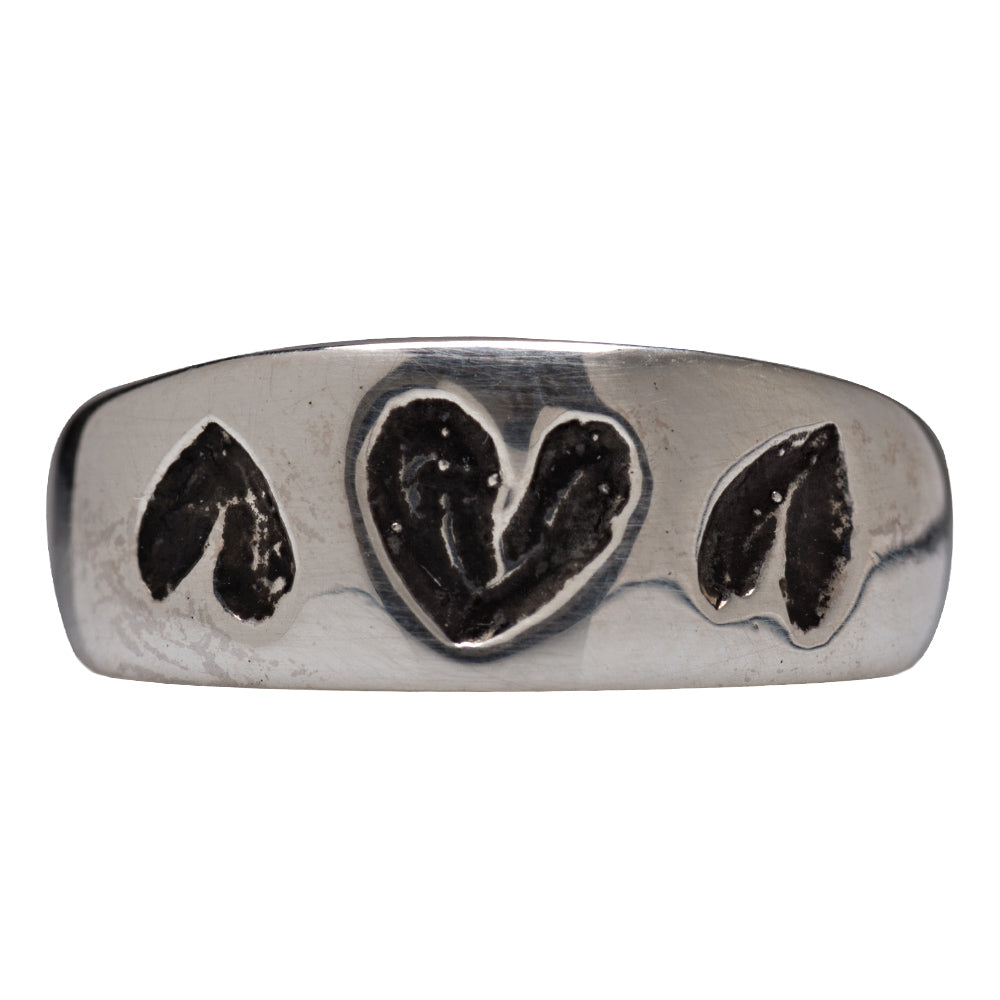 Sterling Silver Love Three Heart Ring