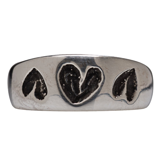 Sterling Silver Love Three Heart Ring