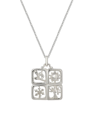 Sterling Silver Four Seasons Pendant Necklace, 18