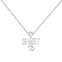 Sterling Silver Sweet 16 Pendant Necklace, 18"