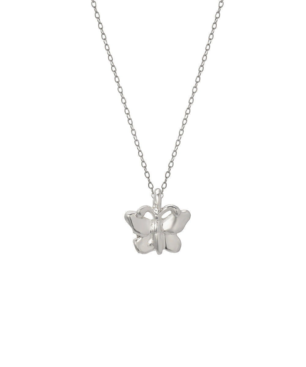 Sterling Silver Butterfly Pendant Necklace, 18"