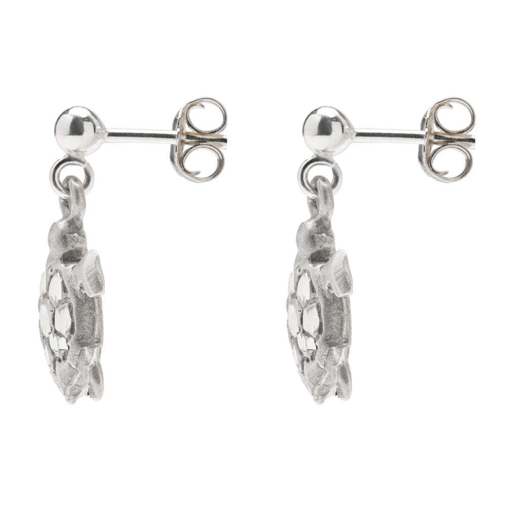 Sterling Silver Sea Turtle Drop Earrings