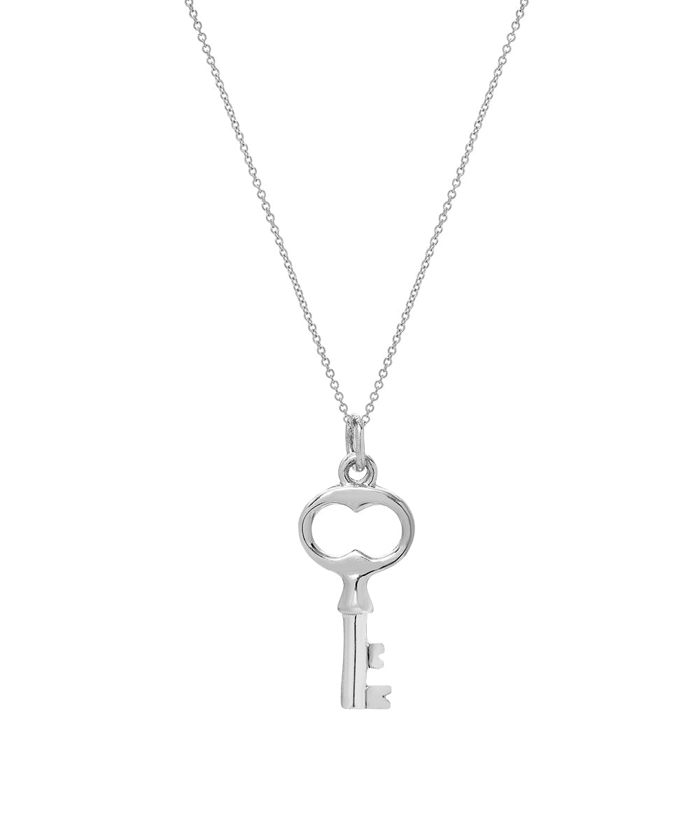 A 14 Karat Graduation Gold Key Pendant Necklace features an elegant key-shaped pendant with a classic design, suspended from a refined gold chain.