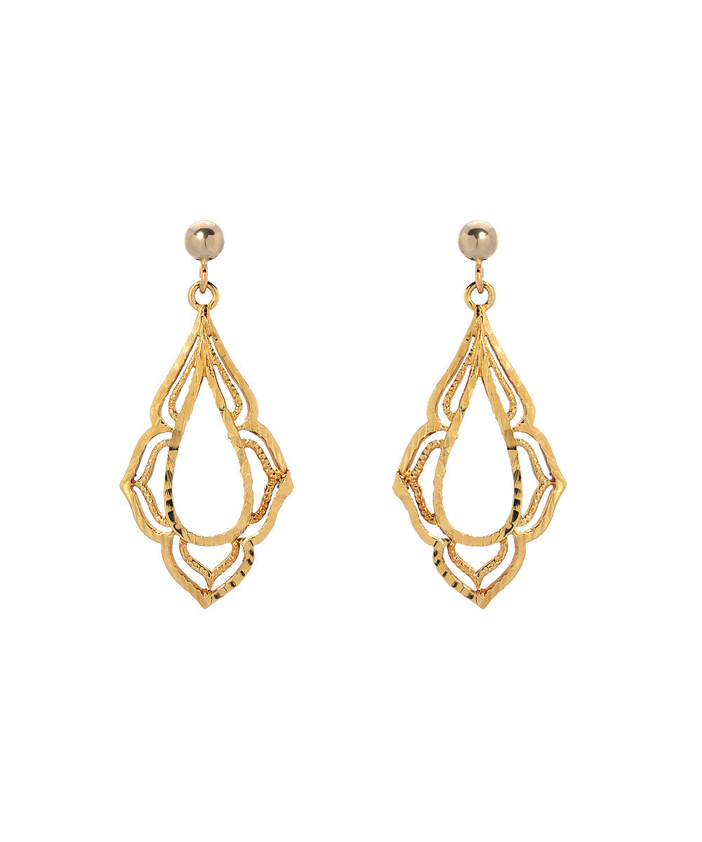 14K Yellow Gold Filigree Earrings