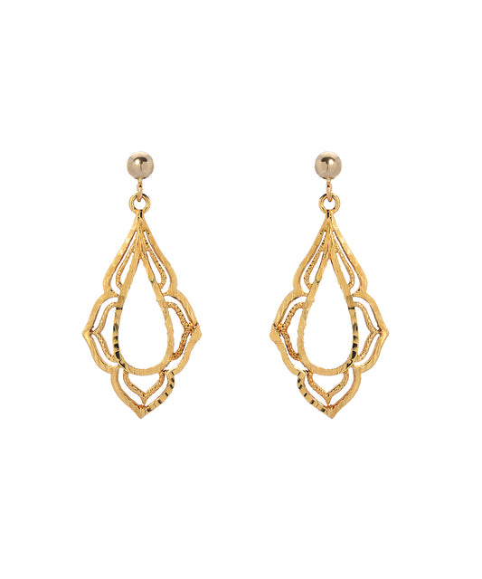 14K Yellow Gold Filigree Earrings