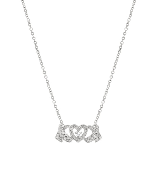 14 Karat Gold and Diamond Hugs and Kisses Necklace