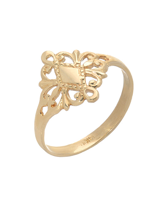 14KT Yellow Gold French Quarter Ring