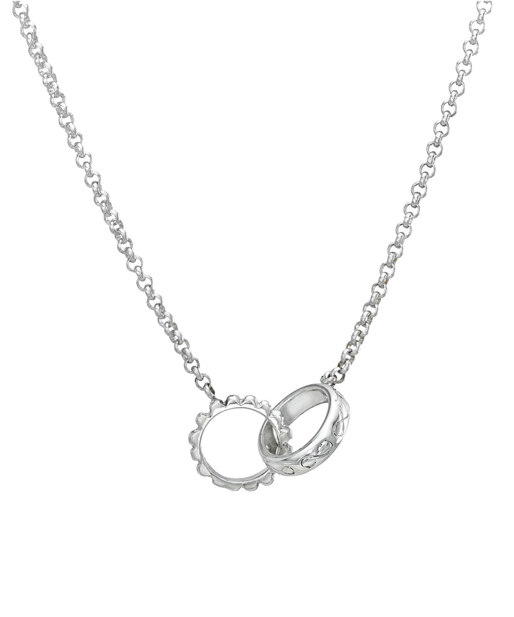 Sterling silver interlocking pendant necklace